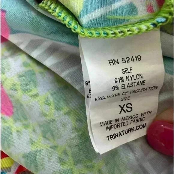 Trina Turk Recreation Resort Tropical Bright Colorful Shirt Tunic Dress Top XS - Picture 5 of 12